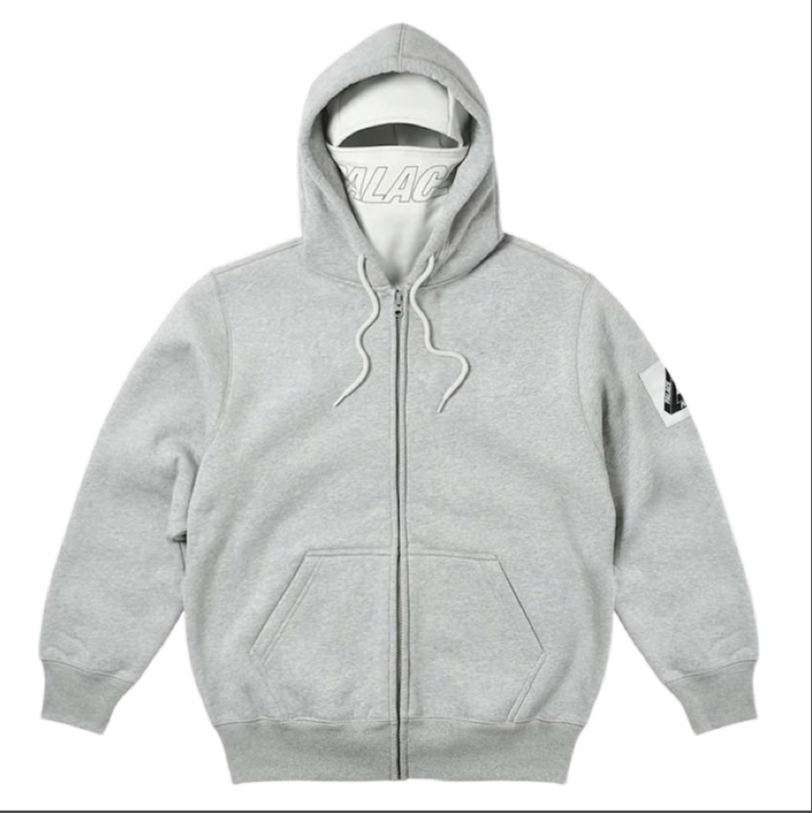 Palace Facemask Zip Up hoodie GREY